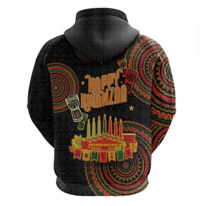 Kwanzaa Kinara Candles Hoodie African Tribal Pattern
