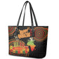 Kwanzaa Kinara Candles Leather Tote Bag African Tribal Pattern