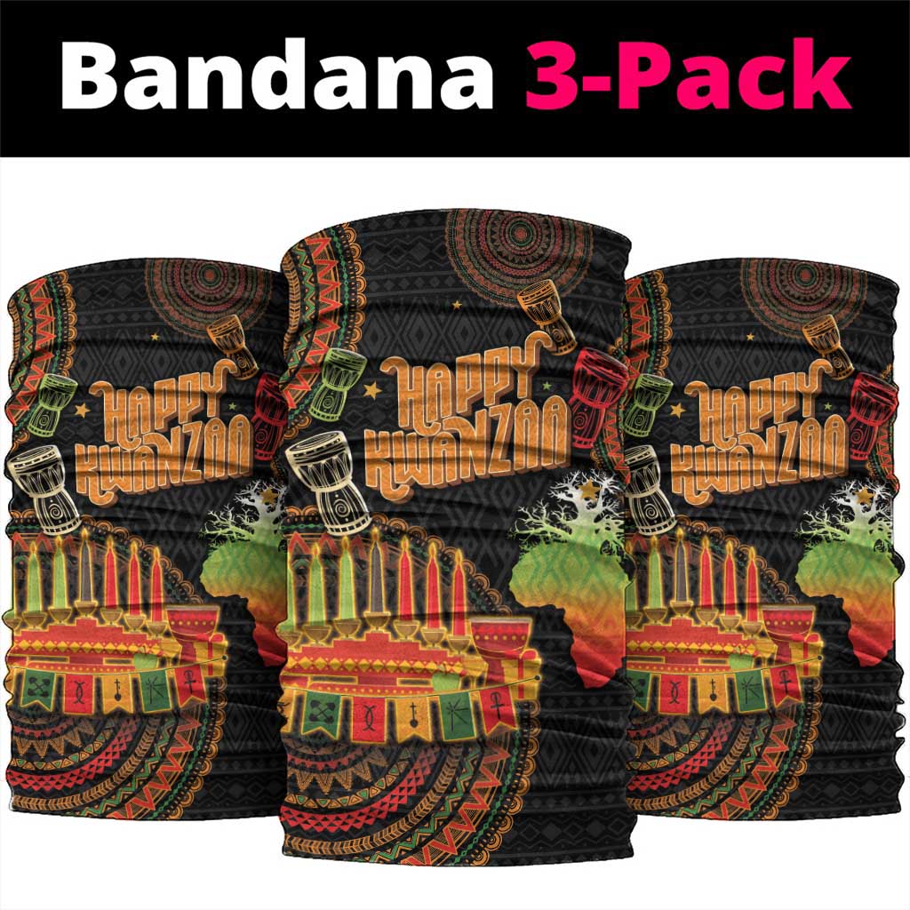 Kwanzaa Kinara Candles Neck Gaiter African Tribal Pattern LT05