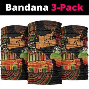 Kwanzaa Kinara Candles Neck Gaiter African Tribal Pattern LT05