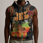Kwanzaa Kinara Candles Sleeveless Zip Hoodie African Tribal Pattern - African Pride