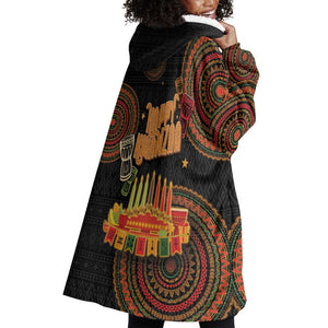 Kwanzaa Kinara Candles Wearable Blanket Hoodie African Tribal Pattern