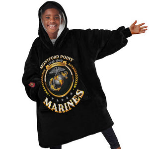 Montford Point Marines Legacy Kid Wearable Blanket Hoodie Honoring The Legend