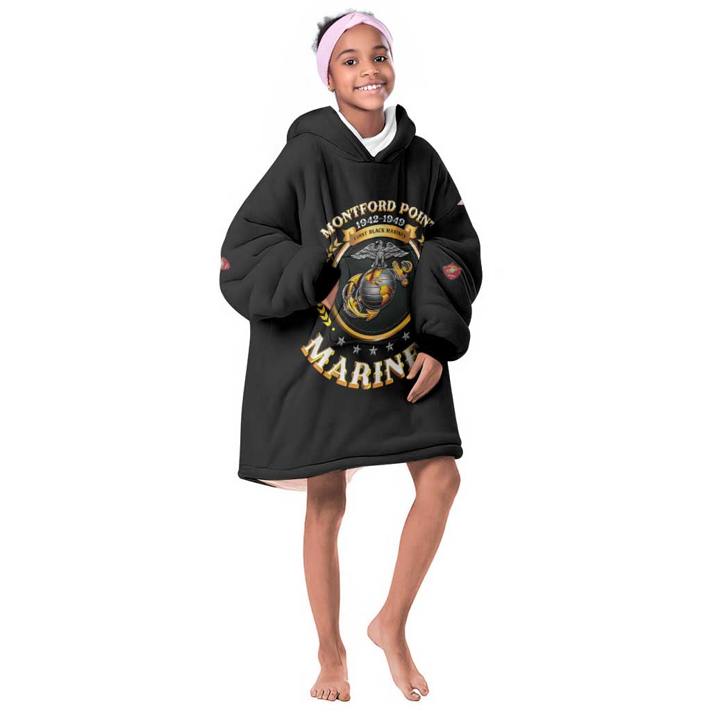 Montford Point Marines Legacy Kid Wearable Blanket Hoodie Honoring The Legend