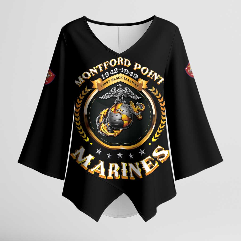 Montford Point Marines Legacy Kimono Sleeve Blouse Honoring The Legend