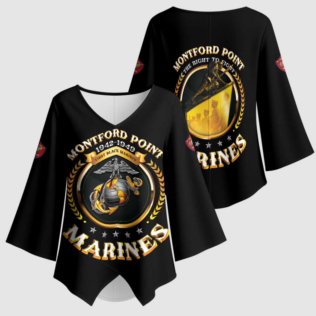 Montford Point Marines Legacy Kimono Sleeve Blouse Honoring The Legend