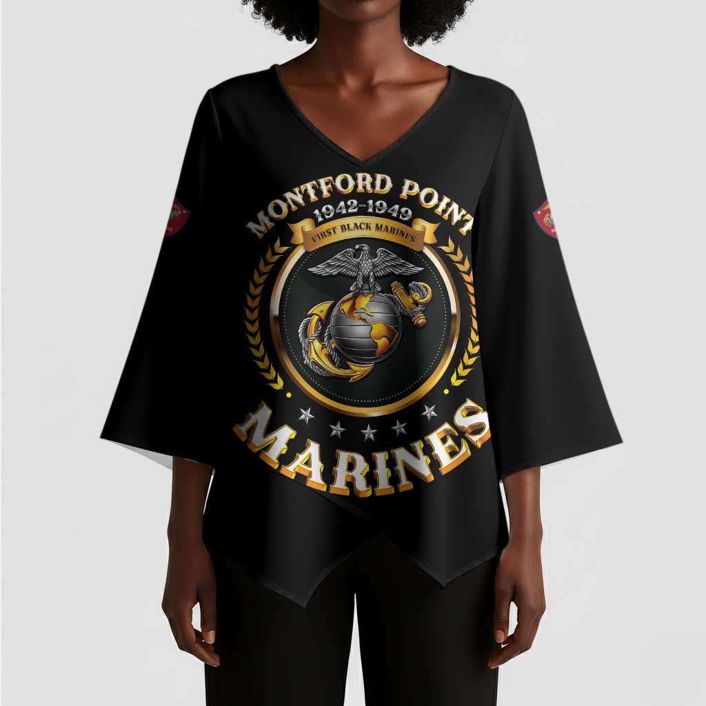 Montford Point Marines Legacy Kimono Sleeve Blouse Honoring The Legend