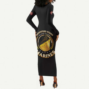 Montford Point Marines Legacy Long Sleeve Bodycon Dress Honoring The Legend