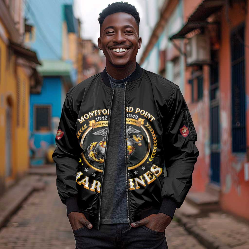 Montford Point Marines Legacy Sleeve Zip Bomber Jacket Honoring The Legend