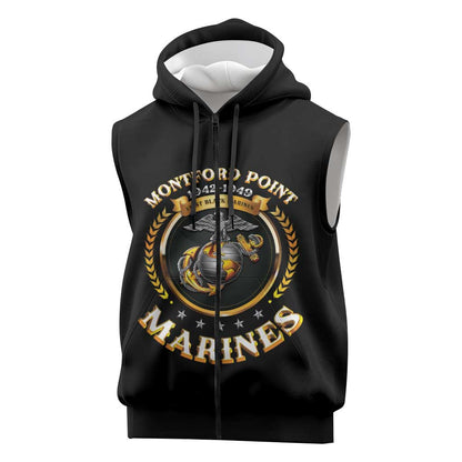 Montford Point Marines Legacy Sleeveless Zip Hoodie Honoring The Legend