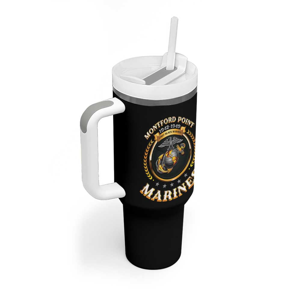 Montford Point Marines Legacy Tumbler With Handle Honoring The Legend
