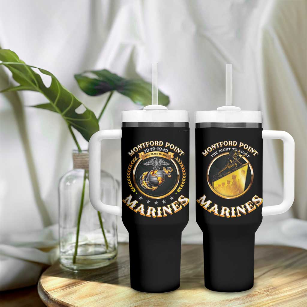 Montford Point Marines Legacy Tumbler With Handle Honoring The Legend