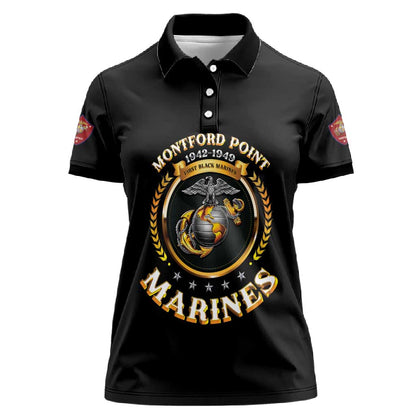 Montford Point Marines Legacy Women Polo Shirt Honoring The Legend