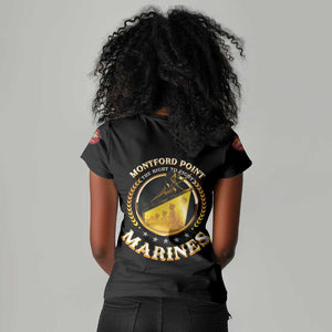 Montford Point Marines Legacy Women V-Neck T-Shirt Honoring The Legend