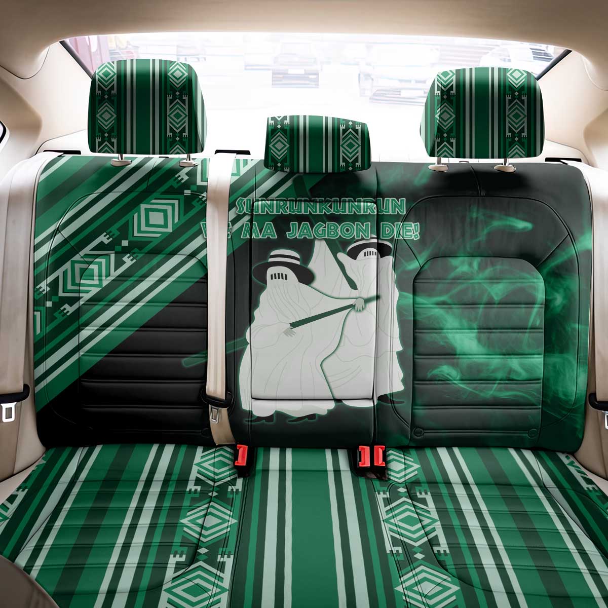 Nigeria Yoruba Festival Back Car Seat Cover Eko Spirit Eyo Masquerade