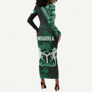 Nigeria Yoruba Festival Long Sleeve Bodycon Dress Eko Spirit Eyo Masquerade LT05