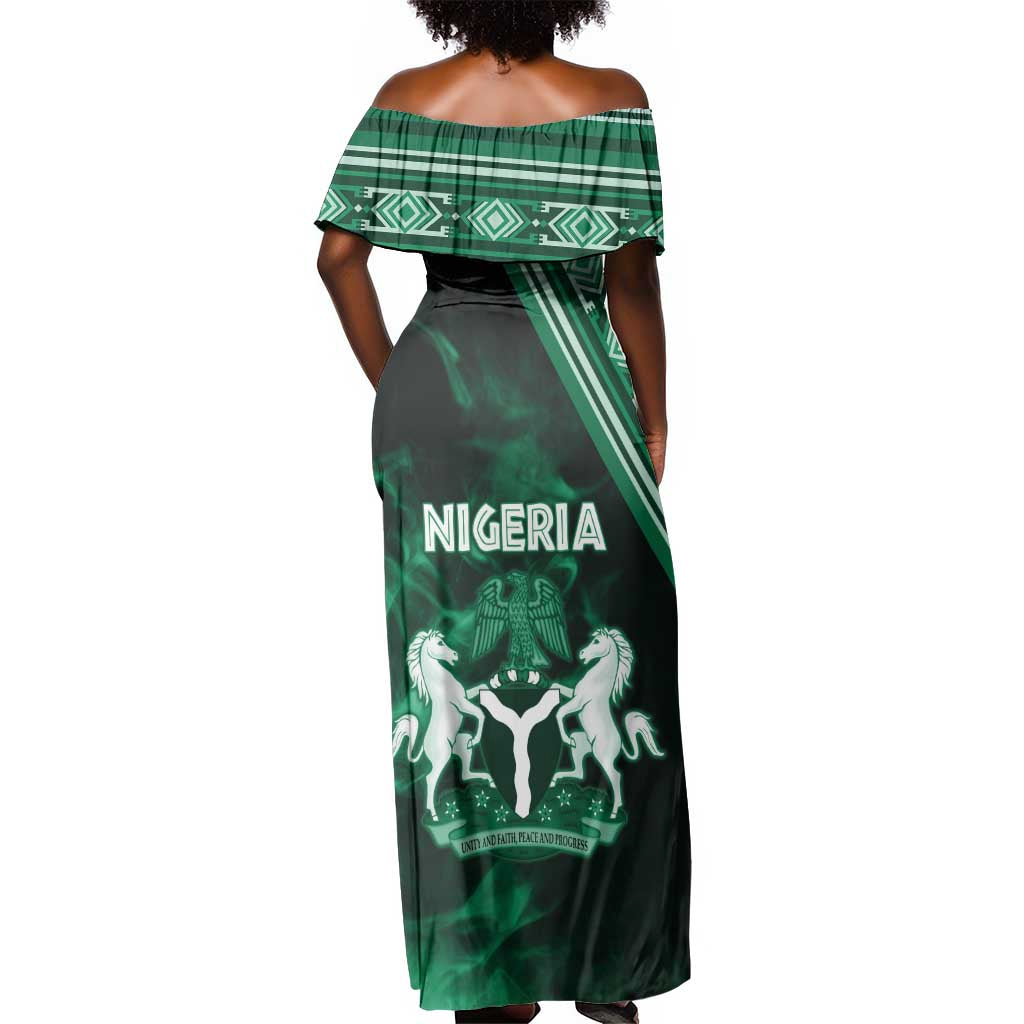 Nigeria Yoruba Festival Off Shoulder Maxi Dress Eko Spirit Eyo Masquerade