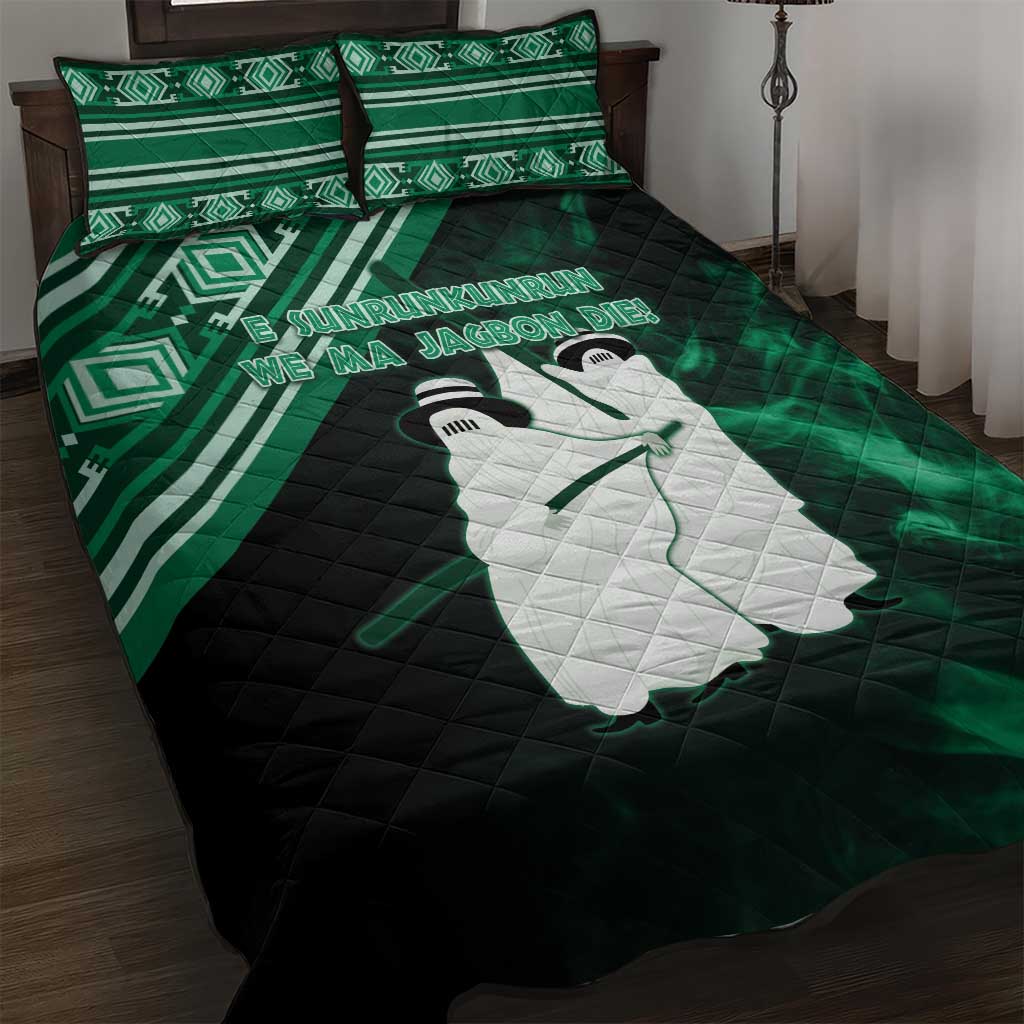 Nigeria Yoruba Festival Quilt Bed Set Eko Spirit Eyo Masquerade