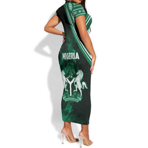 Nigeria Yoruba Festival Short Sleeve Bodycon Dress Eko Spirit Eyo Masquerade LT05