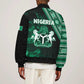 Nigeria Yoruba Festival Sleeve Zip Bomber Jacket Eko Spirit Eyo Masquerade
