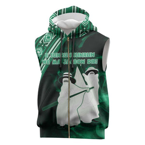 Nigeria Yoruba Festival Sleeveless Zip Hoodie Eko Spirit Eyo Masquerade - African Pride
