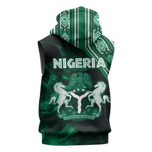 Nigeria Yoruba Festival Sleeveless Zip Hoodie Eko Spirit Eyo Masquerade - African Pride