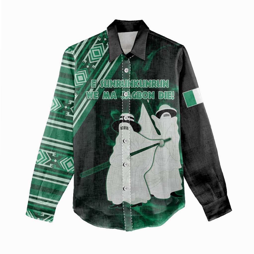 Nigeria Yoruba Festival Women Casual Shirt Eko Spirit Eyo Masquerade LT05
