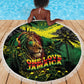 One Love Jamaica Beach Blanket Rastafarian Lion Reggae Grunge Style