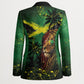 One Love Jamaica Blazer Rastafarian Lion Reggae Grunge Style