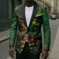 One Love Jamaica Blazer Rastafarian Lion Reggae Grunge Style