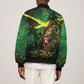One Love Jamaica Bomber Jacket Rastafarian Lion Reggae Grunge Style