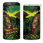 One Love Jamaica 4 in 1 Can Cooler Tumbler Rastafarian Lion Reggae Grunge Style