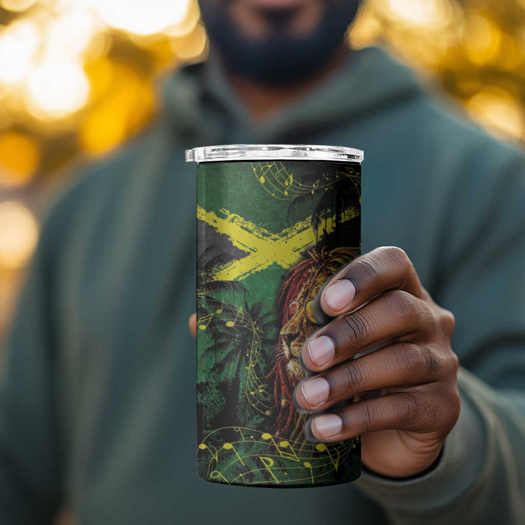 One Love Jamaica 4 in 1 Can Cooler Tumbler Rastafarian Lion Reggae Grunge Style