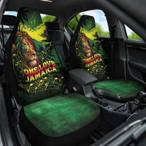 One Love Jamaica Car Seat Cover Rastafarian Lion Reggae Grunge Style