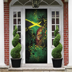 One Love Jamaica Door Cover Rastafarian Lion Reggae Grunge Style