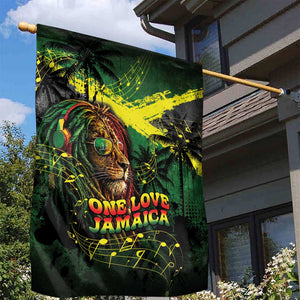 One Love Jamaica Garden Flag Rastafarian Lion Reggae Grunge Style