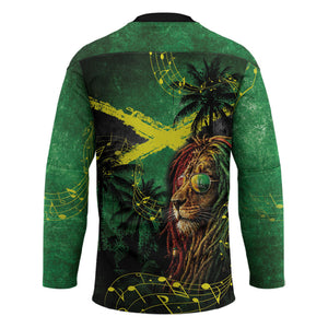 One Love Jamaica Hockey Jersey Rastafarian Lion Reggae Grunge Style