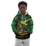 One Love Jamaica Kid Hoodie Rastafarian Lion Reggae Grunge Style