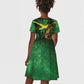 One Love Jamaica Kid Short Sleeve Dress Rastafarian Lion Reggae Grunge Style