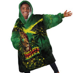 One Love Jamaica Kid Wearable Blanket Hoodie Rastafarian Lion Reggae Grunge Style