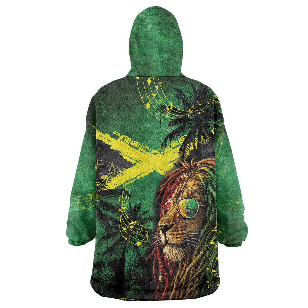 One Love Jamaica Kid Wearable Blanket Hoodie Rastafarian Lion Reggae Grunge Style