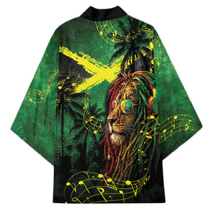 One Love Jamaica Kimono Rastafarian Lion Reggae Grunge Style