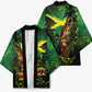 One Love Jamaica Kimono Rastafarian Lion Reggae Grunge Style