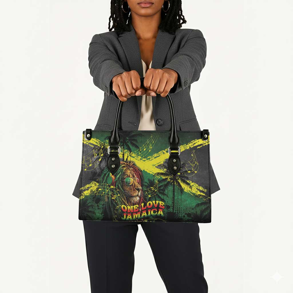 One Love Jamaica Leather Bag Rastafarian Lion Reggae Grunge Style