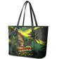 One Love Jamaica Leather Tote Bag Rastafarian Lion Reggae Grunge Style