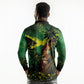One Love Jamaica Long Sleeve Polo Shirt Rastafarian Lion Reggae Grunge Style