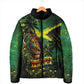 One Love Jamaica Padded Jacket Rastafarian Lion Reggae Grunge Style