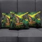 One Love Jamaica Pillow Cover Rastafarian Lion Reggae Grunge Style