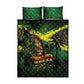 One Love Jamaica Quilt Bed Set Rastafarian Lion Reggae Grunge Style