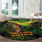 One Love Jamaica Round Carpet Rastafarian Lion Reggae Grunge Style